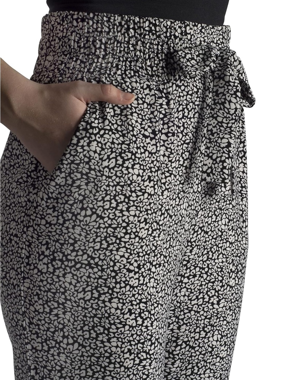 One by Chapter One Black & white speckled print jogger harem pants